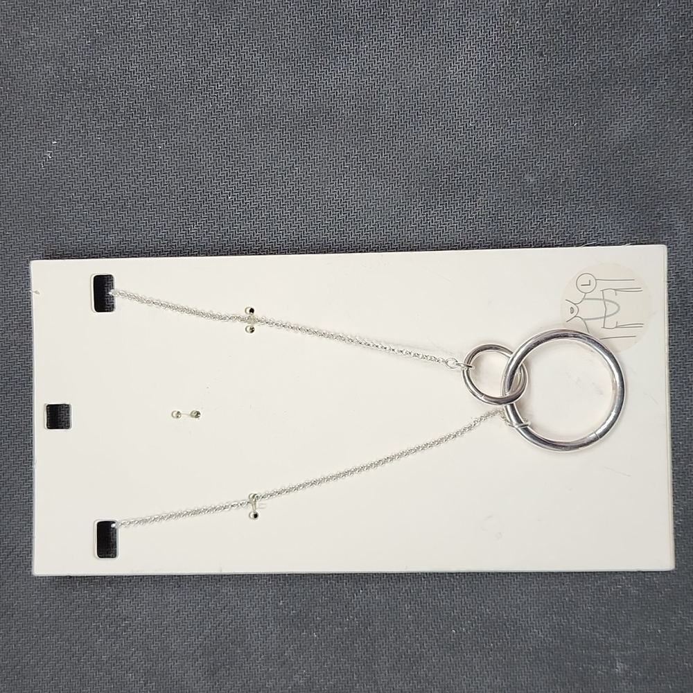 Long silver necklace